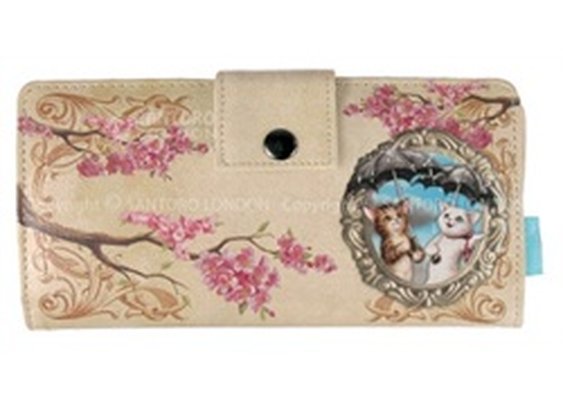 Santoro Raining Cats Cute Vintage Victorian Cat Vegan Checkbook Wallet