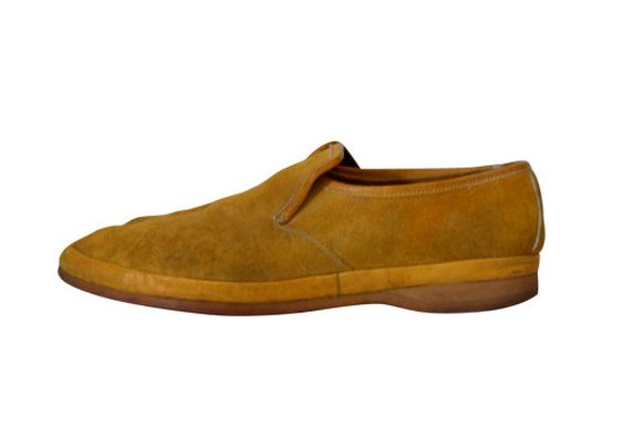 Gold Loafer Men Loafer Shoe Suede Shoe Men by SecondhandObsession