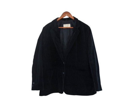 Men Velvet Blazer Black Velvet Blazer by SecondhandObsession