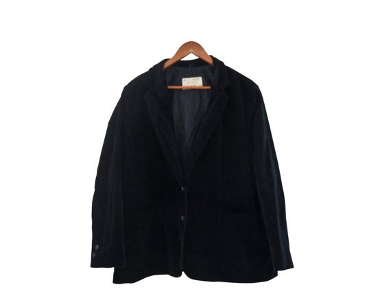 Men Velvet Blazer Black Velvet Blazer by SecondhandObsession