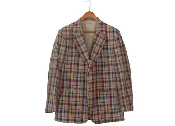 Plaid Blazer Men Blazer Preppy Clothes by SecondhandObsession