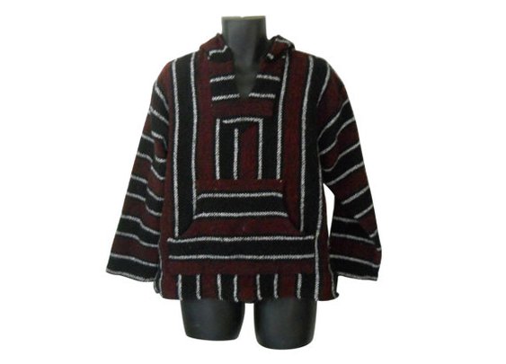 Surf Fashion Baja Drug Rugs Hippie Pullover by SecondhandObsession