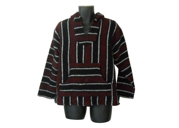 Surf Fashion Baja Drug Rugs Hippie Pullover by SecondhandObsession