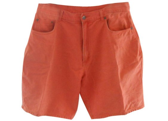 Men Shorts Men Jean Shorts Orange Shorts by SecondhandObsession