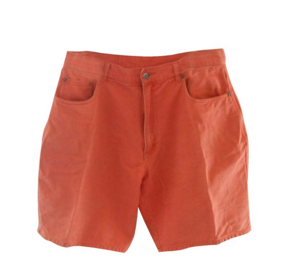 Men Shorts Men Jean Shorts Orange Shorts by SecondhandObsession