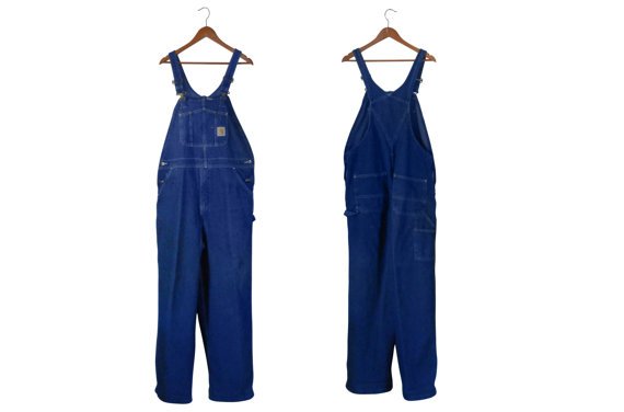 Men Denim Overall Blue Jean Overall Denim by SecondhandObsession
