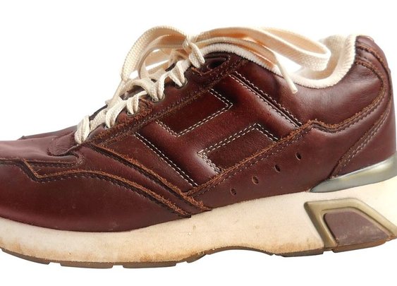 Vintage Tommy Hilfiger Shoe Men Sneaker Athletic 7 5 7 1 2 Brown Leather Trainer | eBay