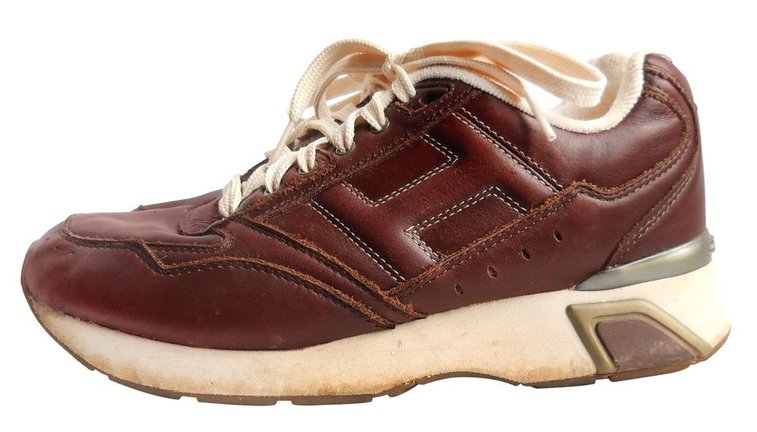 Vintage Tommy Hilfiger Shoe Men Sneaker Athletic 7 5 7 1 2 Brown Leather Trainer | eBay