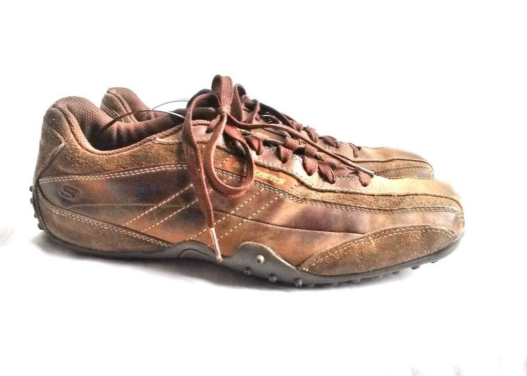 Brown Sneakers Skechers Shoes 10 5 Trainer Leather Men Distressed 44 | eBay