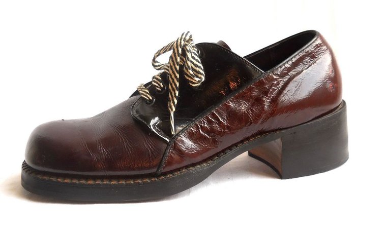 Cuban Heel Men Oxford Shoe 10 5 Funky Vintage Burgundy Patent Leather EU 43 44 | eBay