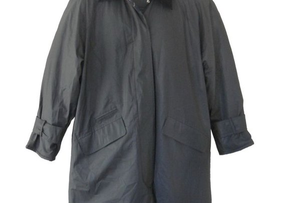 Long Raincoat Black Rain Jacket Men Size Large Flannel Lined Misty Harbor | eBay