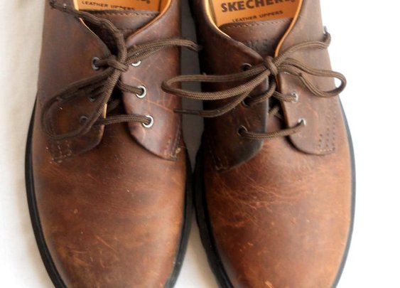 Brown Oxford 9 Skechers Casual Men Shoe Leather Lace Up UK 8 EU 42 | eBay