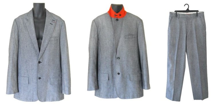 Michael Kors Suit Men 46 Cotton Houndstooth Sport Coat Jacket Orange High Collar | eBay