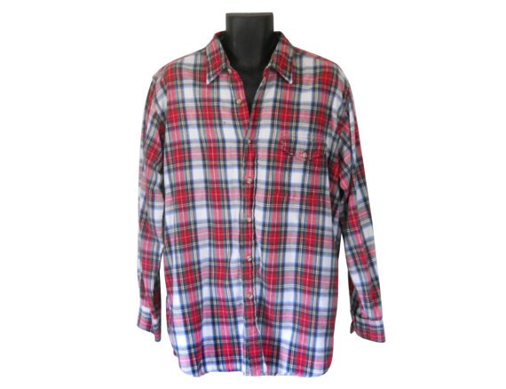 Woolrich Flannel Grunge Flannel Shirt Red by SecondhandObsession