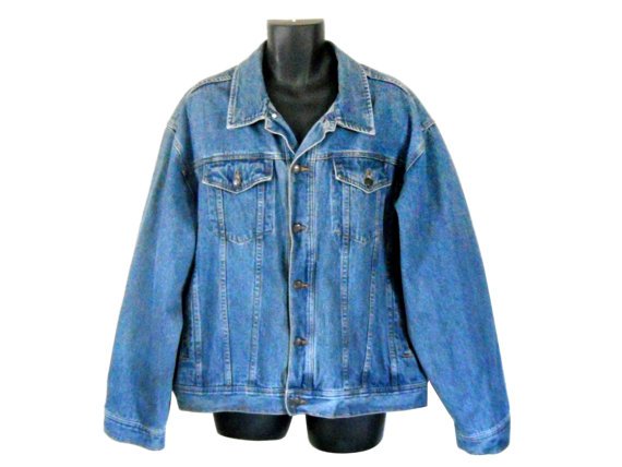 Men Denim Jacket Men Jean Jacket Men XXL by SecondhandObsession