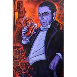 Smarmy Extraordinaire by Mike Bell Dracula Strip Club Canvas Art Print