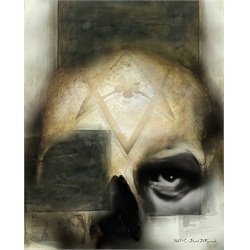 Frater Perdurabo by David DeFigueredo Crowley Skull Canvas Art Print