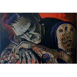 Heart Breaker by Mike Bell Tattooed Frankenstein Canvas Fine Art Print