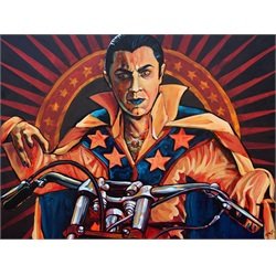 Count Knievel by Mike Bell Evel Dracula Vampire Biker Canvas Art Print