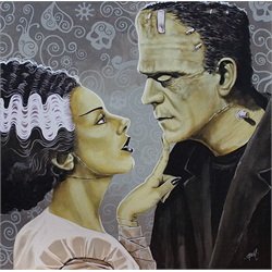 Flirtationship by Mike Bell Bride of Frankenstein Canvas Art Print