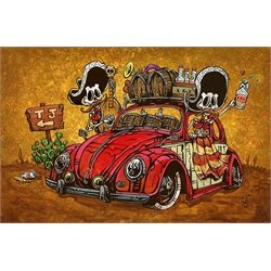 Border Bug by David Lozeau Tiajuana Skeletons Decor Canvas Art Print