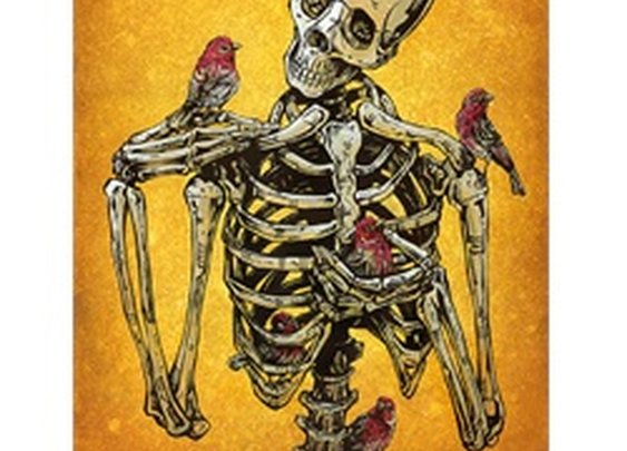 Birds Of A Feather by David Lozeau Skeleton & Birds Canvas Art Print
