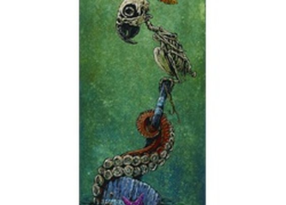 Precarious Perch by David Lozeau Parrot Skeleton Canvas Fine Art Print