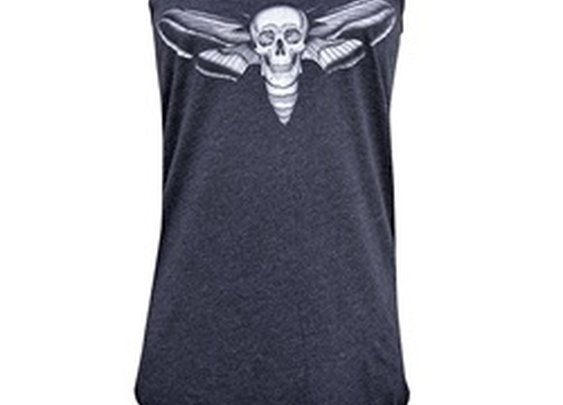 Women's Moth by Brock Ryan Goth Tattoo Skull Insect Design Tank Top