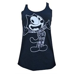 Women's Nine Lives by Adi Tattooed Felix the Cat Unfinished Tank Top
