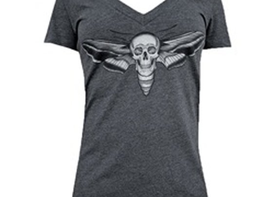 Women's Moth by Brock Ryan Goth Skull Insect Tattoo Artwork T Shirt
