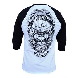Men's Cormack by Cormack California Long Beach Tattoo Baseball T-Shirt