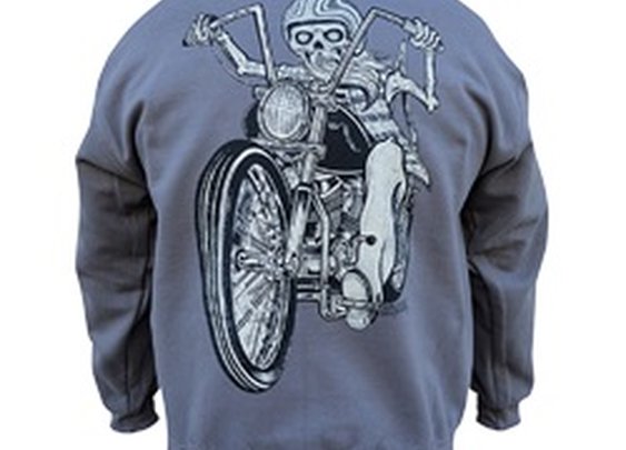 Men's Dead Rider by Rob Dringenberg Skeleton Biker Tattoo Sweatshirt