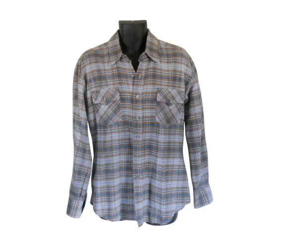 Men Flannel Shirt Plaid Flannel Shirt by SecondhandObsession