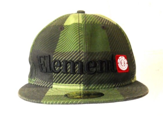 Element Hat 59Fifty Green Baseball Cap Fitted 7 1 8 Plaid Skateboard | eBay