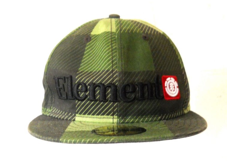 Element Hat 59Fifty Green Baseball Cap Fitted 7 1 8 Plaid Skateboard | eBay