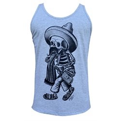 Men's Borracho by Opie Ortiz Skeleton Mexican Skeleton Cowboy Tank Top
