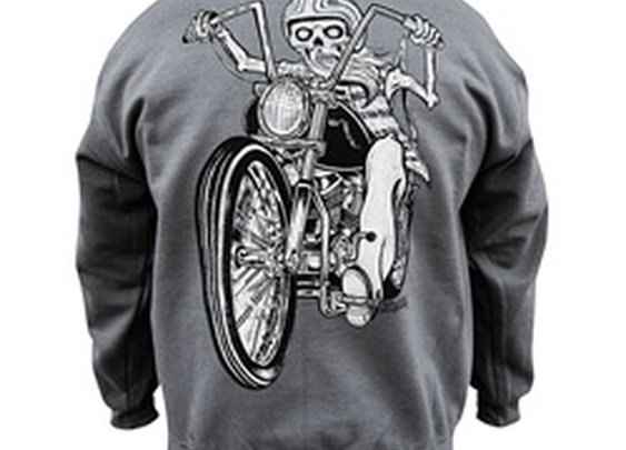 Men's Dead Rider by Rob Dringenberg Skeleton Biker Tattoo Sweatshirt