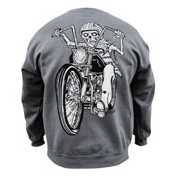 Men's Dead Rider by Rob Dringenberg Skeleton Biker Tattoo Sweatshirt