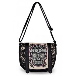Loungefly Pink Black & White Lace Skull Vegan Crossbody Bag Purse
