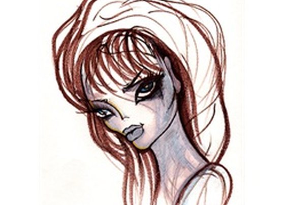 Mystery by Leanne Rene Female Sketch Drawing Portrait Canvas Art Print