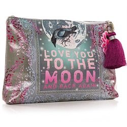 Papaya Art Moon and Back Raven Bird Large Travel Cosmetic Make-up Bag