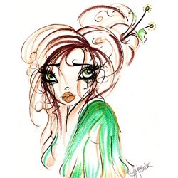 Smile Girl by Leanne Rene Woman Female Sketch Drawing Canvas Art Print