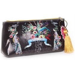 Papaya Art Beautiful Flowers Printed Vegan Cosmetic Make-up Travel Bag