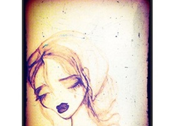 Sorrow by Leanne Rene Woman Female Sketch Portrait Canvas Art Print
