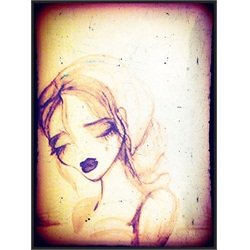 Sorrow by Leanne Rene Woman Female Sketch Portrait Canvas Art Print