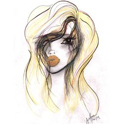 Goodbye by Leanne Rene Woman Female Drawing Portrait Canvas Art Print