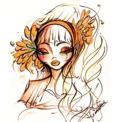 Brand New by Leanne Rene Woman Female Sketch Portrait Canvas Art Print