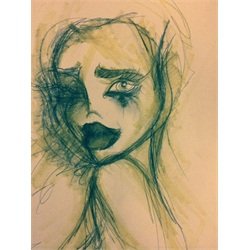Reverie by Leanne Rene Woman Female Sketch Portrait Canvas Art Print