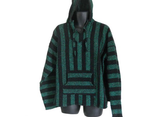 Surf Fashion Baja Drug Rugs Hippie Pullover by SecondhandObsession