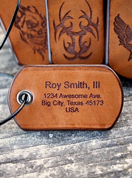 leather dog tag